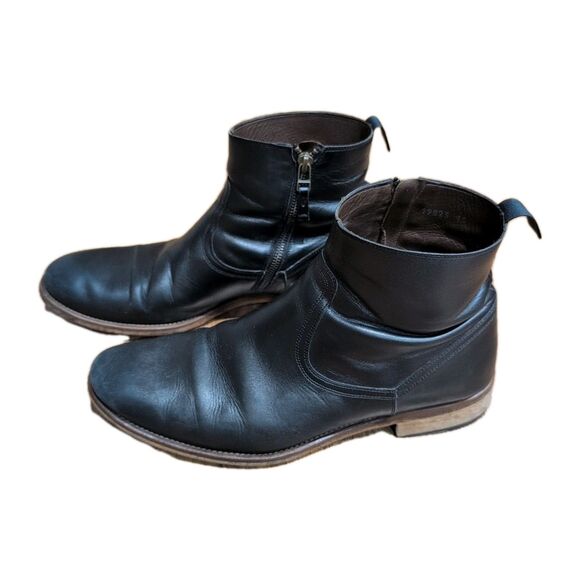 Magnanni Shoes Men’s Size 10 Black Chelsea Ankle Boots Leather Side Zip main image 7
